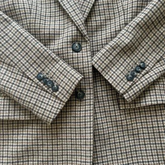 Everlane The Oversized Blazer in Camel Houndstooth, Wool Blend, Size 8 - Picture 10 of 11